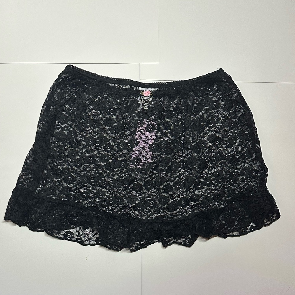 Wild Fable Black Floral Lace coverup
